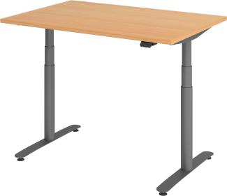 bümö® smarter Schreibtisch Serie-XDLR elektrisch höhenverstellbar mit App-Steuerung 120 x 80 cm in Buche / Graphit