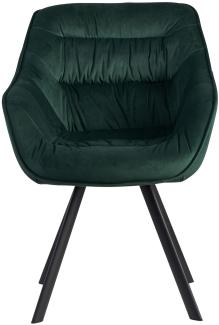KADIMA DESIGN Esszimmerstuhl LOCHE - Stilvoller und bequemer Sitzkomfort für Ihr Esszimmer. Farbe: Grün, Material: Samt