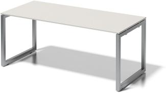 Cito Schreibtisch, 740 mm höhenfixes O-Gestell, H 19 x B 1800 x T 800 mm, Dekor grauweiß, Gestell silber