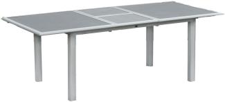 Inko Aluminium-Glastisch Spraystone silber/grau ausziehbar 170/220x100x74 cm Gartentisch Terrassenti