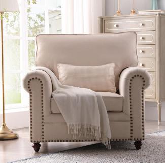 Sessel Stoff Sofa Einsitzer Möbel Relax Sitz Design Couch Lounge Textil landhaus