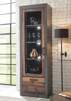 Brooklyn Vitrine Standvitrine Schrank 65cm matera old mix dekor