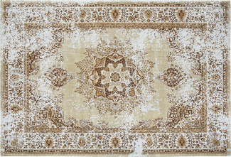 Teppich beige 140 x 200 cm Kurzflor ALMUS
