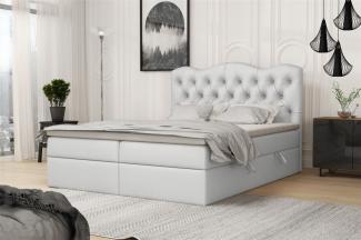 Boxspringbett Schlafzimmerbett LODOS 200x200cm Kunstleder Soft Weiss