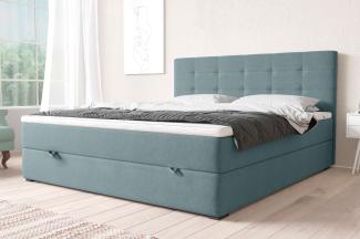 99rooms Pluto Boxspringbett Strukturstoff INARI Pastellblau 160x200 cm Taschen-Federung