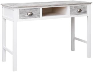 Schreibtisch mit 2 Schubalden, Holz Grau, 110 × 45 × 76 cm