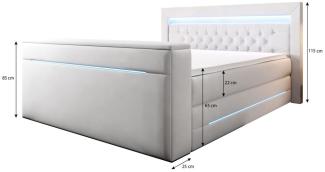Boxspringbett Neptun mit TV Lift und RGB 140x200 Weiß H2