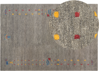Gabbeh Teppich Wolle grau 160 x 230 cm Hochflor SEYMEN