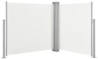 vidaXL Ausziehbare Seitenmarkise Cremeweiß 120 x 600 cm