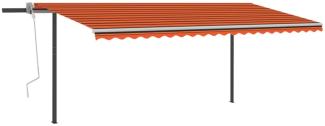 vidaXL Automatische Markise mit LED & Windsensor 5x3,5 m Orange Braun