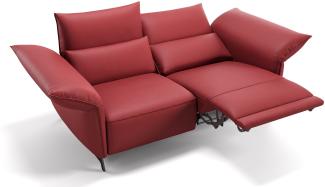 Sofanella Zweisitzer CUNEO Designercouch Leder Sofa in Rot