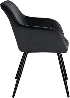 8er Set Stuhl Marilyn Samtoptik, schwarze Stuhlbeine - schwarz