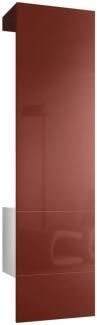 Vladon Garderobe Carlton Set 5, Garderobenset bestehend aus 1 Garderobenpaneel mit integrierter Tür und 1 Kleiderstange, Weiß matt/Bordeaux Hochglanz (52 x 193 x 35 cm)