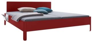 NAIT Doppelbett farbig lackiert Karmesinrot 160 x 200cm Mit Kopfteil