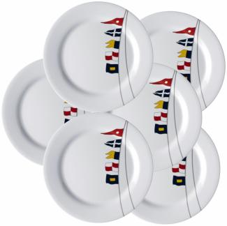 Essteller, flach groß, 25cm, rund - Regata, - 6er Set