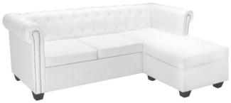 vidaXL Chesterfield Sofa in L-Form Kunstleder Weiß [275225]