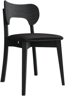 Esszimmerstuhl Gamirut, Stuhl aus Buchenholz für Küche, Restaurant (Schwarz / Magic Velvet 2219)
