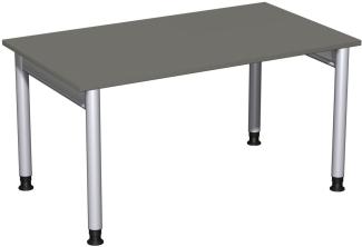 Schreibtisch '4 Fuß Pro' höhenverstellbar, 140x80cm, Graphit / Silber