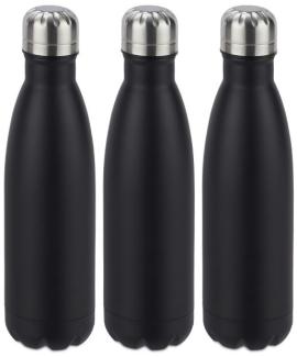 3 x Trinkflasche Edelstahl schwarz 10028160