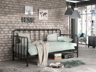 Daybett BRONXX 96,5 x 110 x 206 cm Metall Schwarz Matt