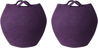Textilkorb Baumwolle violett 2er Set PANJGUR