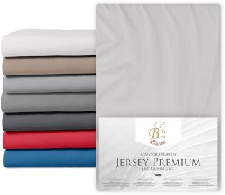Premium Boxspring Bettlaken Jersey 160x200 Weiß