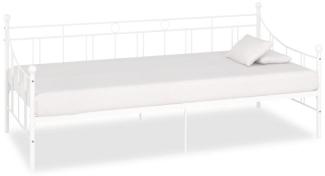 Tagesbett-Rahmen Weiß Metall 90×200 cm