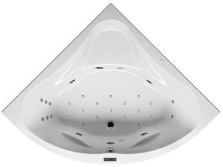 RIHO Neo Eck-Badewanne, Version rechts, mit Bliss-System, Einbau, 2-Sitzer, weiß, B07, Ausführung: 150x150x49cm, Nutzinhalt: 285 Liter - B077005005