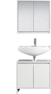 trendteam 2tlg Badezimmer Set Möbel Waschbeckenunterschrank Spiegelschrank weiß