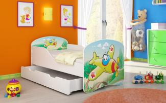 Kinderbett Luna mit Stauraum und verschiedenen Motiven 180x80 Plane