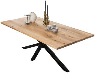 TABLES&Co Tisch 240x100 Wildeiche Natur Metall Schwarz