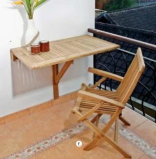 Teak Wandklapptisch Sondrio eckig - 50 cm x 50 cm