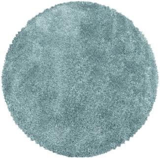 Hochflor Teppich Francesca rund - 200 cm Durchmesser - Blau