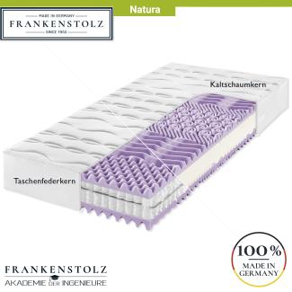 Frankenstolz Natura Matratze perfekt für umweltbewusste Schläfer 120x200 cm, H3, Taschenfedern