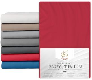 Premium Boxspring Bettlaken Jersey 180x200 Rot