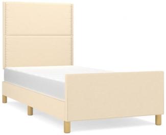 vidaXL Polsterbett mit Kopfteil Stoff Creme 80 x 200 cm