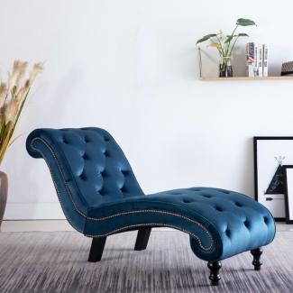 vidaXL Chaiselongue Blau Samt