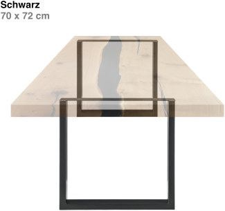 Tischgestell | 2 Stück | Rechteckig | 70x72 cm | Stahl - Schwarz