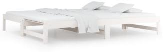 Tagesbett Ausziehbar Weiß 2x(90x190) cm Massivholz Kiefer [820438]
