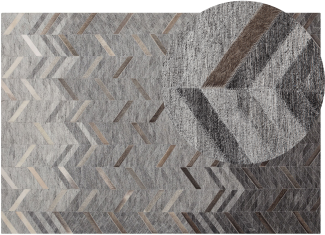 Teppich Leder grau 160 x 230 cm Kurzflor ARKUM
