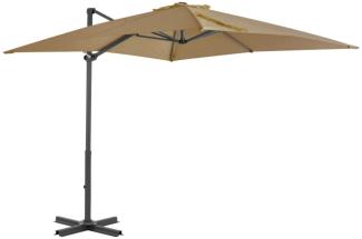 vidaXL Ampelschirm mit Aluminium-Mast Taupe 250 x 250 cm