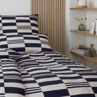 elegante Mako Jersey Bettwäsche Skip marine|140x220 cm + 70x90 cm