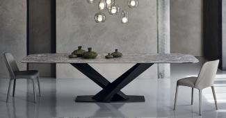 Casa Padrino Luxus Esstisch Grau / Schwarz 300 x 120 x H. 75 cm - Esszimmertisch mit hochwertiger Keramik Tischplatte - Moderne Esszimmer Möbel - Luxus Qualität - Made in Italy