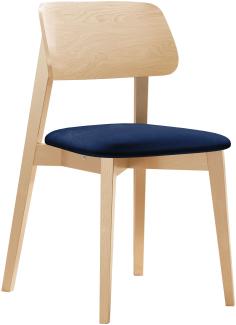 Esszimmerstuhl Taskir, Stuhl aus Buchenholz für Küche, Restaurant (Buche / Magic Velvet 2216)