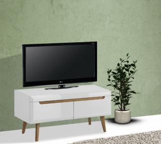 Lowboard "Nordi" TV-Unterschrank 107cm weiß Hg riviera eiche MDF grifflos