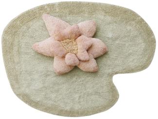 Kinderteppich Seerose "Puffy Lily", aus Baumwolle, Fantasy Garden, 140 x 160 cm, waschbar, von Lorena Canals