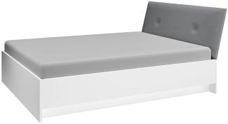 Doppelbett Lille 140x200cm Bettgestell weiß grau matt