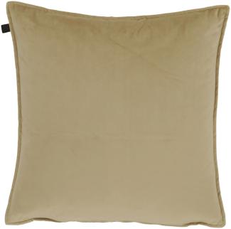 Overseas Middlestitch Samtkissen, 100% Polyester in Beige, 60 x 60 cm