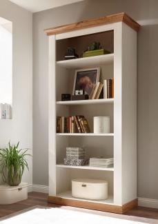 Landhaus Bücherregal 102cm pinie weiß wotan eiche Regal Wohnzimmer