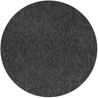 Kurzflor Teppich Neva rund - 160 cm Durchmesser - Anthrazit
